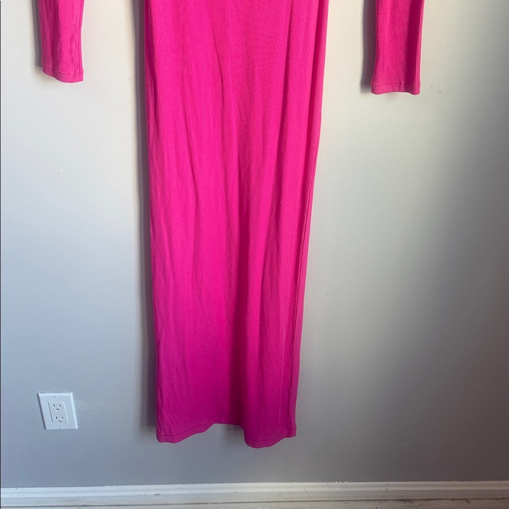 SKIMS Soft Lounge Ribbed Long Sleeve Scoop Neck Maxi Dress Medium - Picture 8 of 11